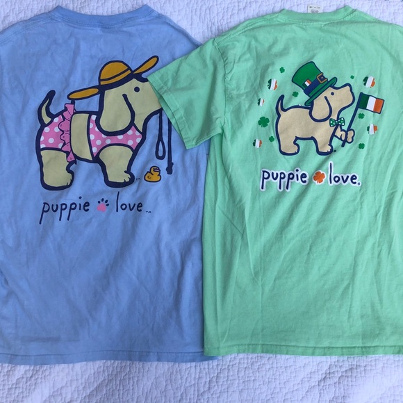 two cute puppy love rescue tee shirts - Picture 2 of 5